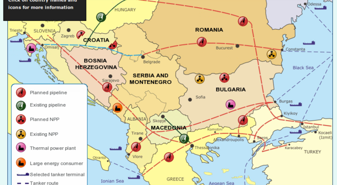 Balkan energy map
