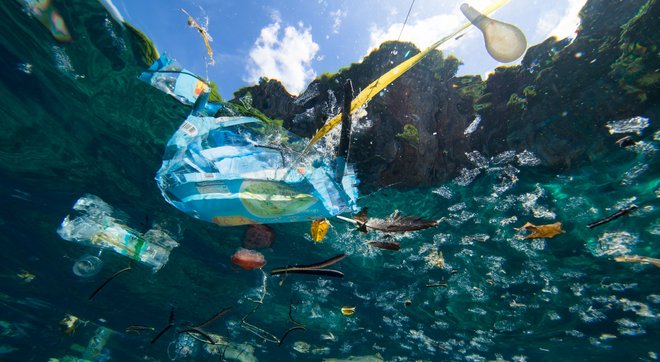 Plastic waste ocean